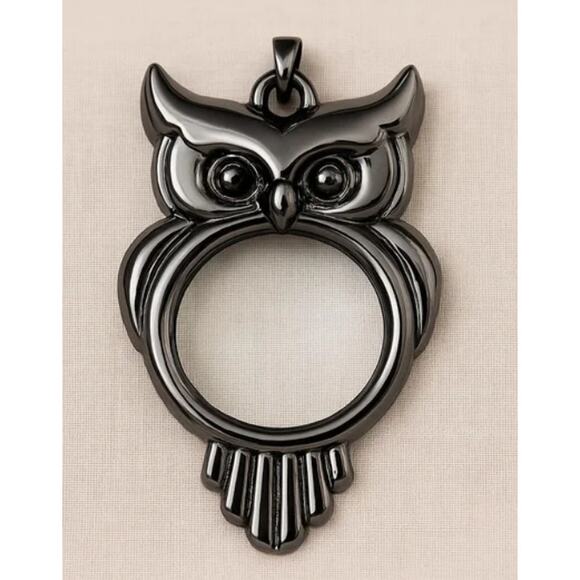 Owl Magnifying Glass Pendant Necklace Charm Gothic Steampunk Silver - Picture 1 of 3